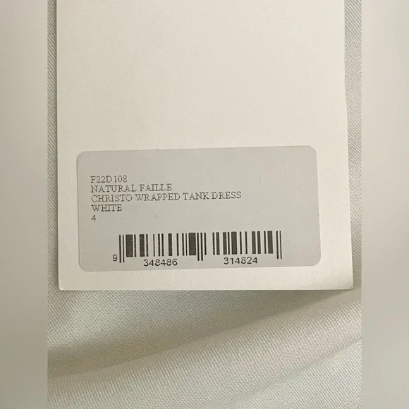 NWT Christopher Esber Christo Wrapped Tank Dress, faille fabric, white, XS/P - Picture 15 of 16